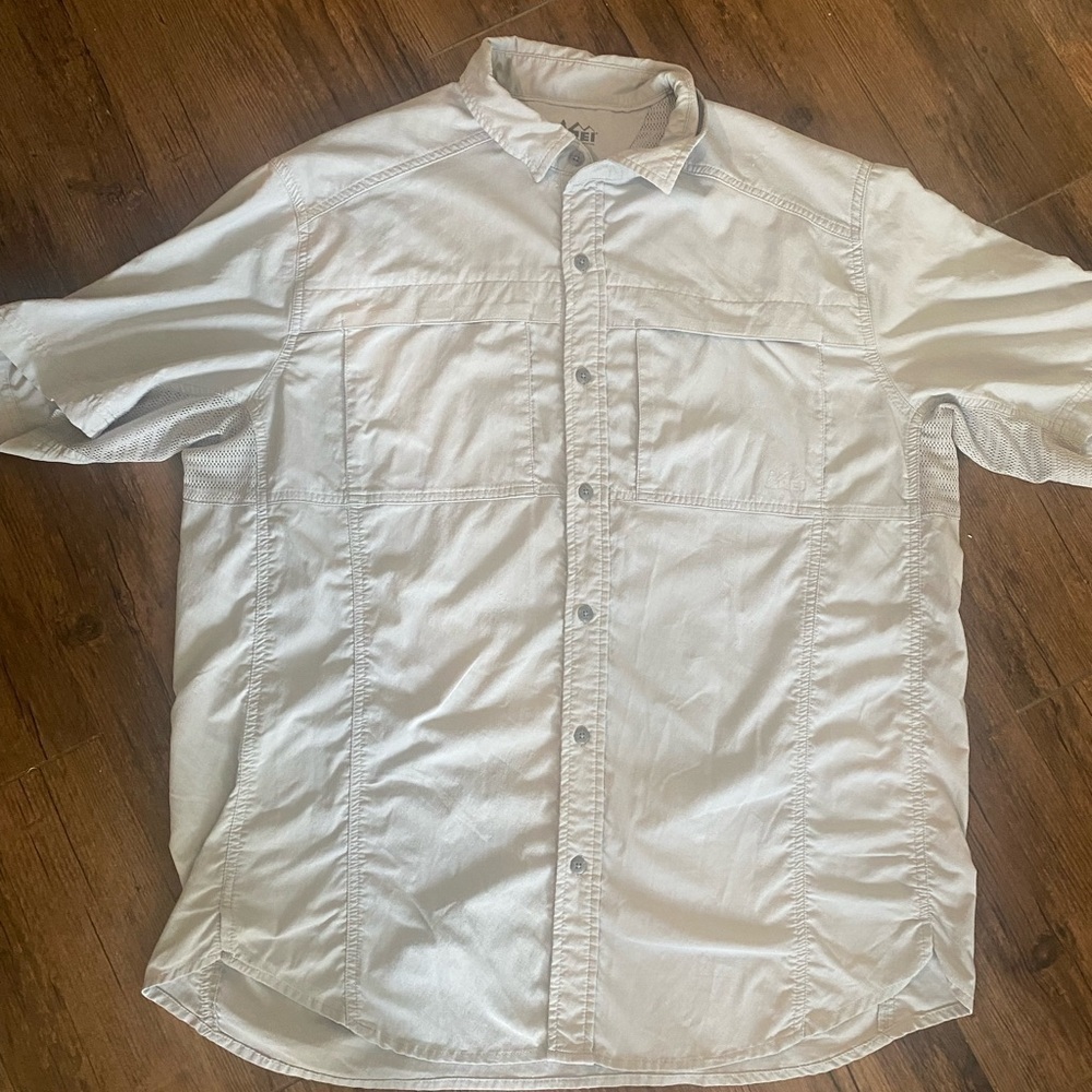 REI Light Gray Mesh Lined Shirt L